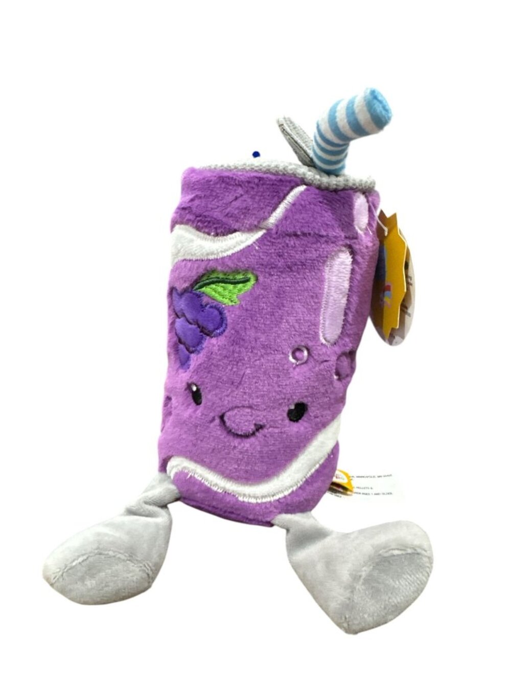 Gigglescape Grape Juice Box Plush Toy With Straw & Legs For Ages 1+